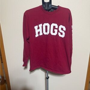 Jones & Mitchell Arkansas Hogs Red Long Sleeve Shirt